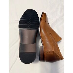 CALTO Mens Size 11 Tan Cognac Leather Cap Toe Perforated Loafer Dress Shoes New